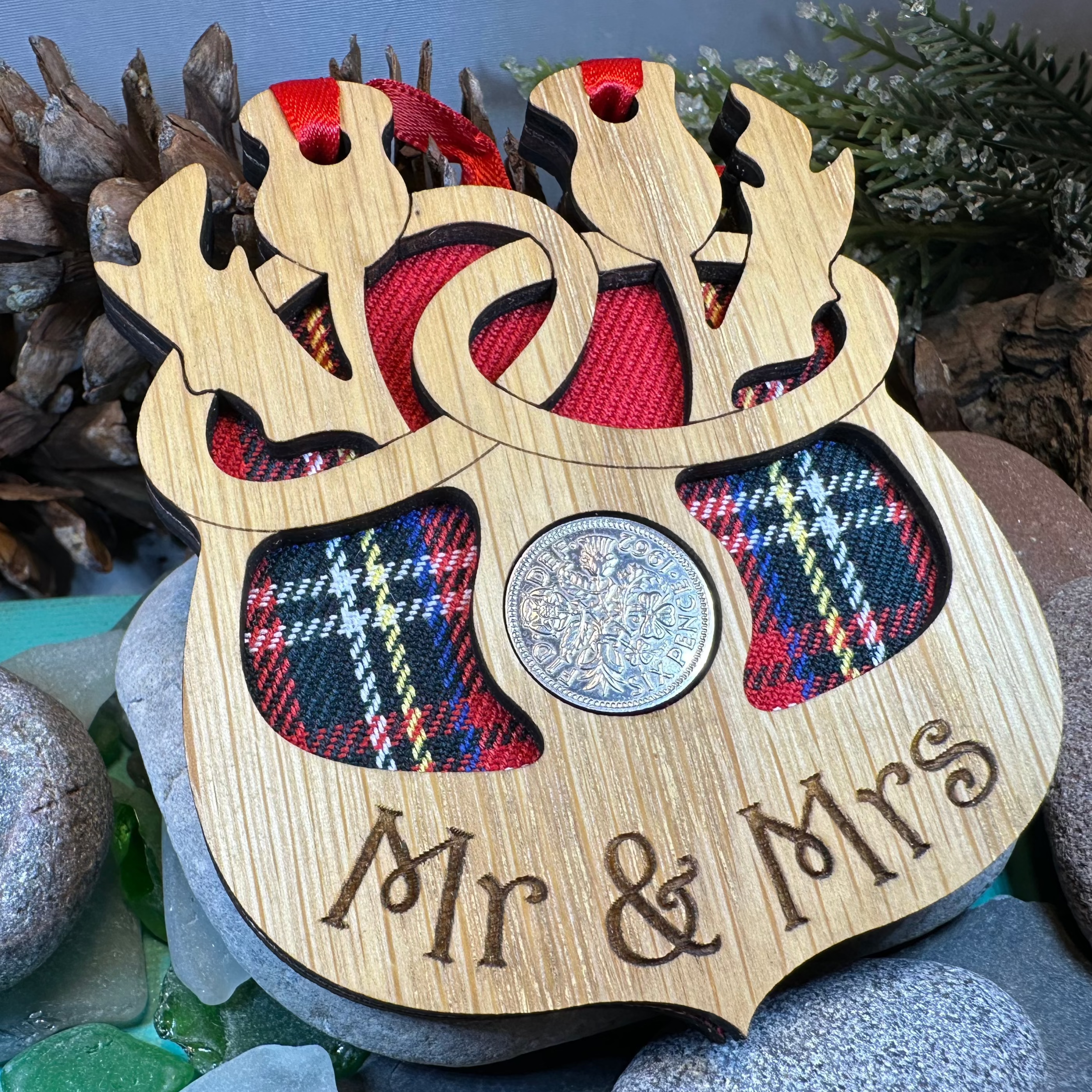 Scottish Wedding Lucky Sixpence Ornament