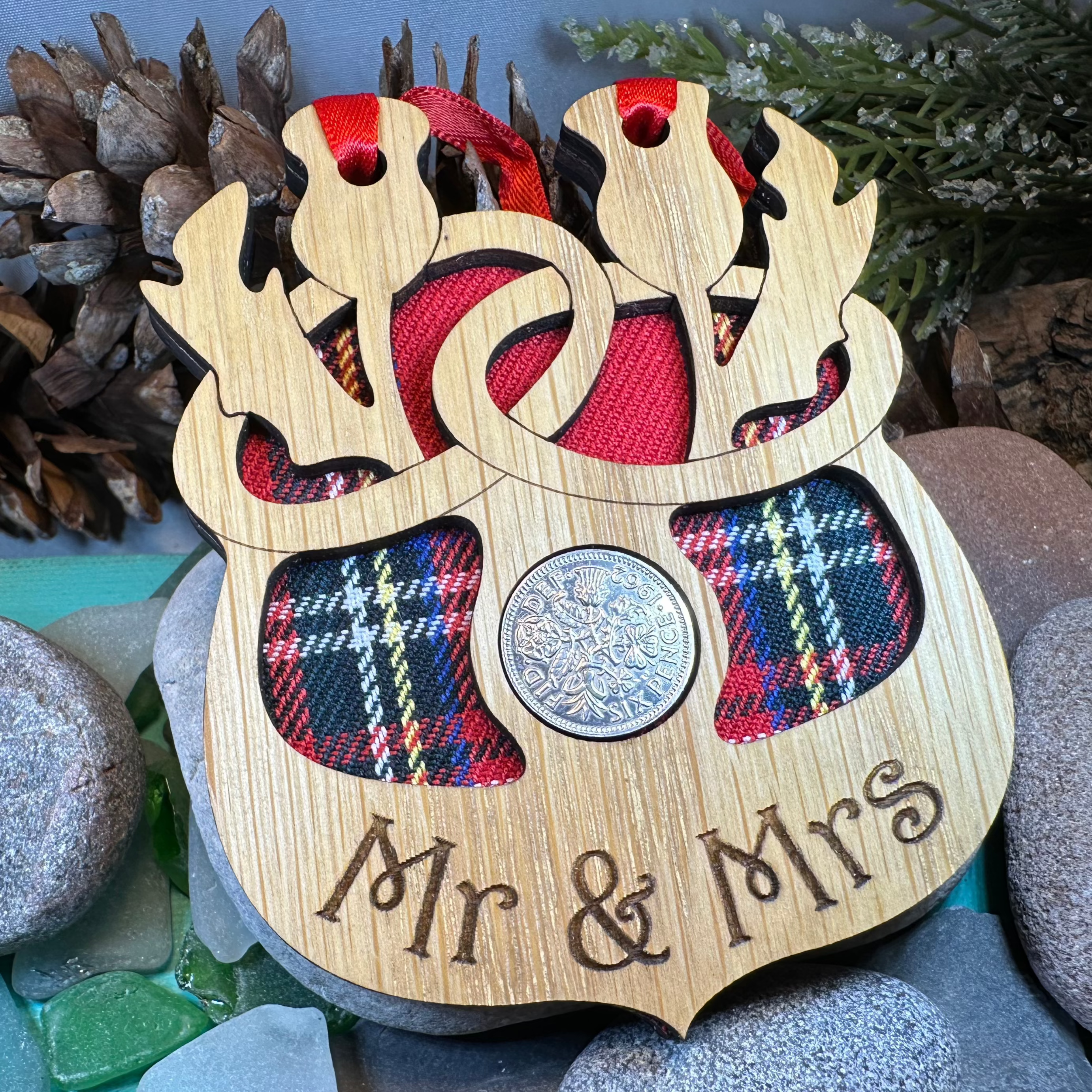 Scottish Wedding Lucky Sixpence Ornament