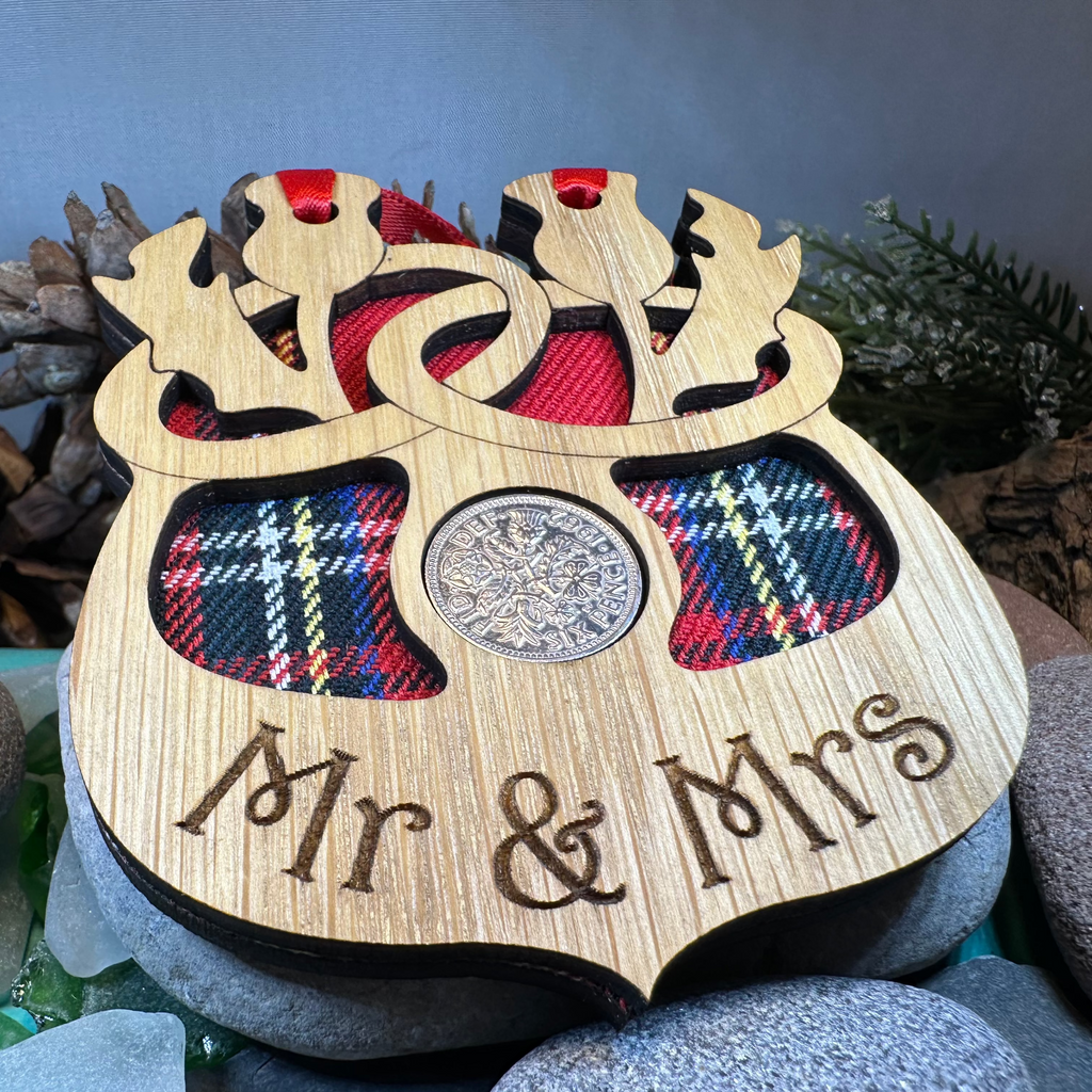 Scottish Wedding Lucky Sixpence Ornament