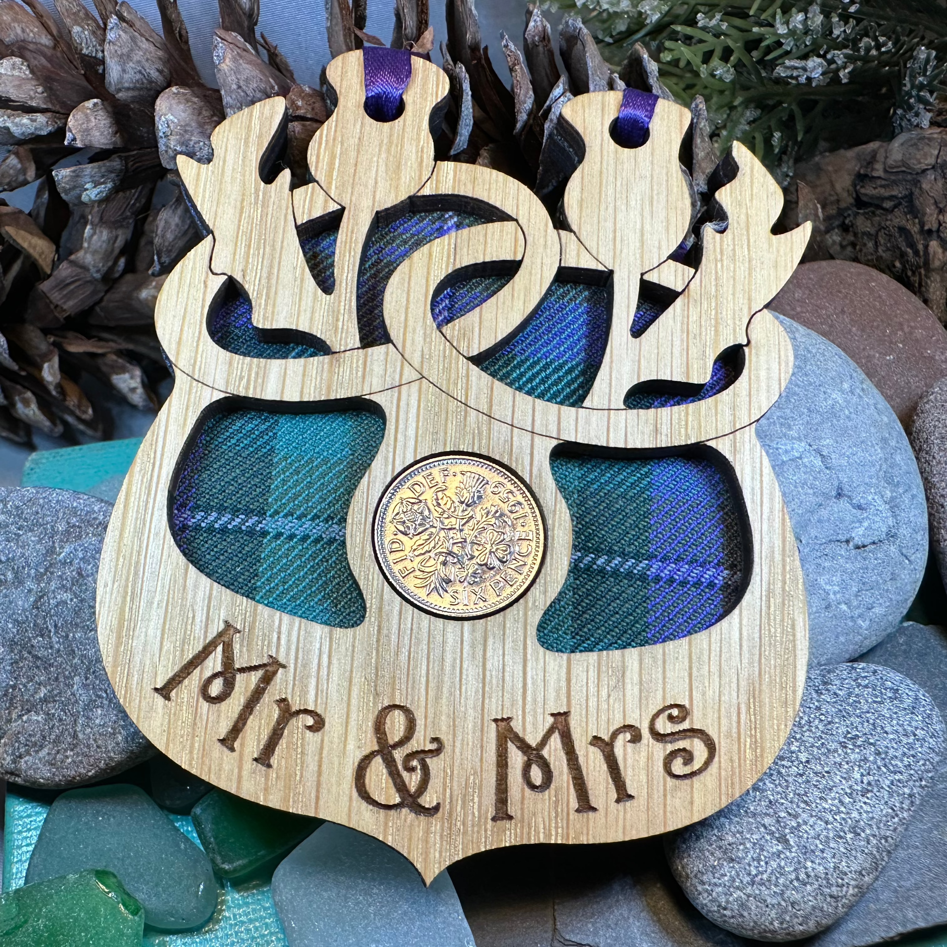 Scottish Wedding Lucky Sixpence Ornament