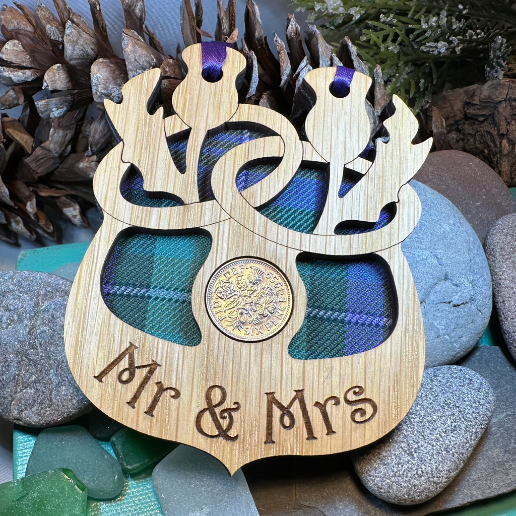 Scottish Wedding Lucky Sixpence Ornament