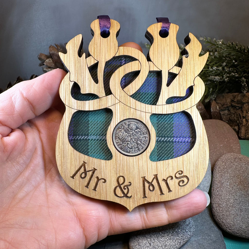 Scottish Wedding Lucky Sixpence Ornament