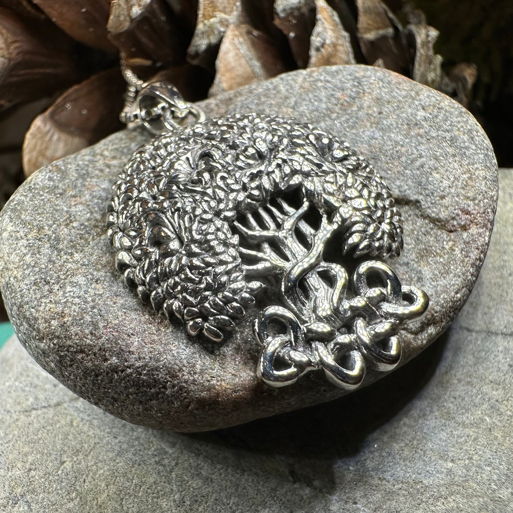 Bountiful Celtic Tree of Life Necklace in Sterling Silver