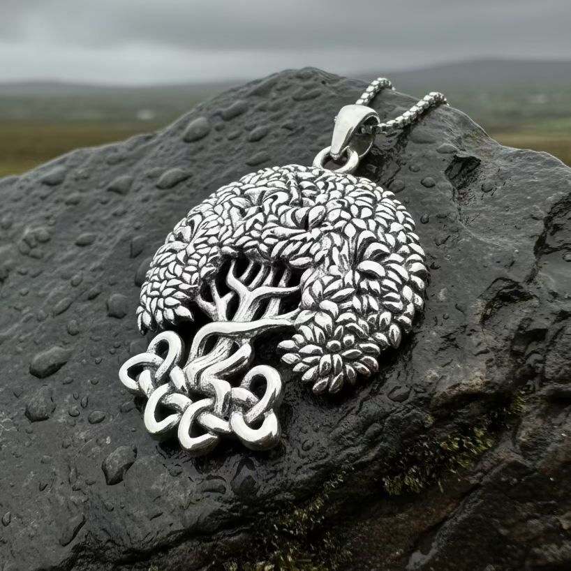 Bountiful Celtic Tree of Life Necklace in Sterling Silver