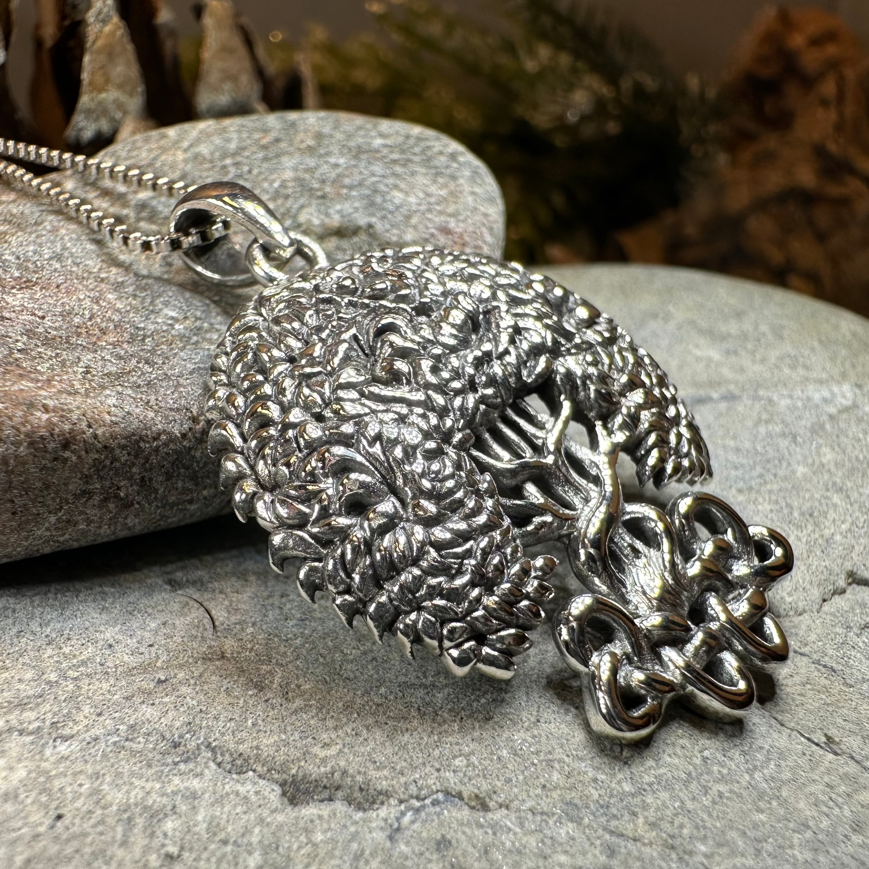 Bountiful Celtic Tree of Life Necklace in Sterling Silver