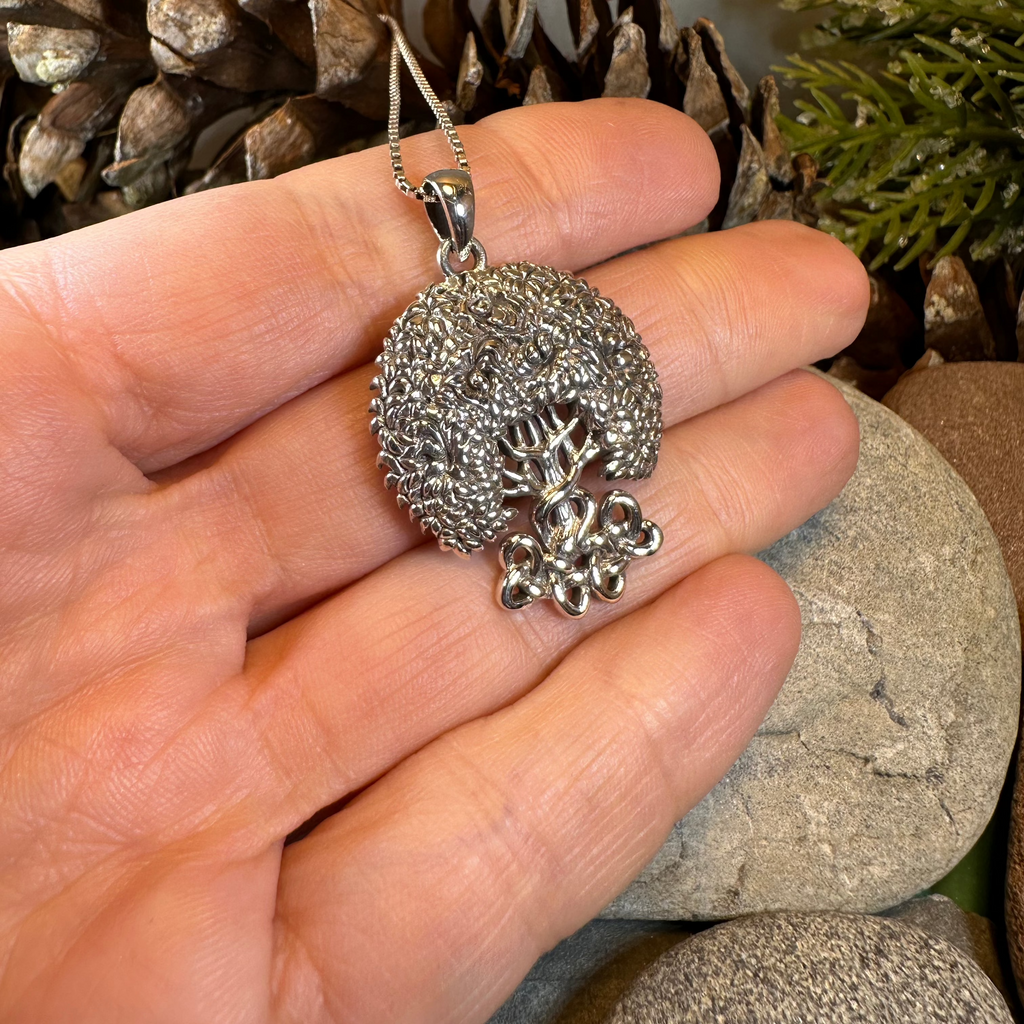 Bountiful Celtic Tree of Life Necklace in Sterling Silver