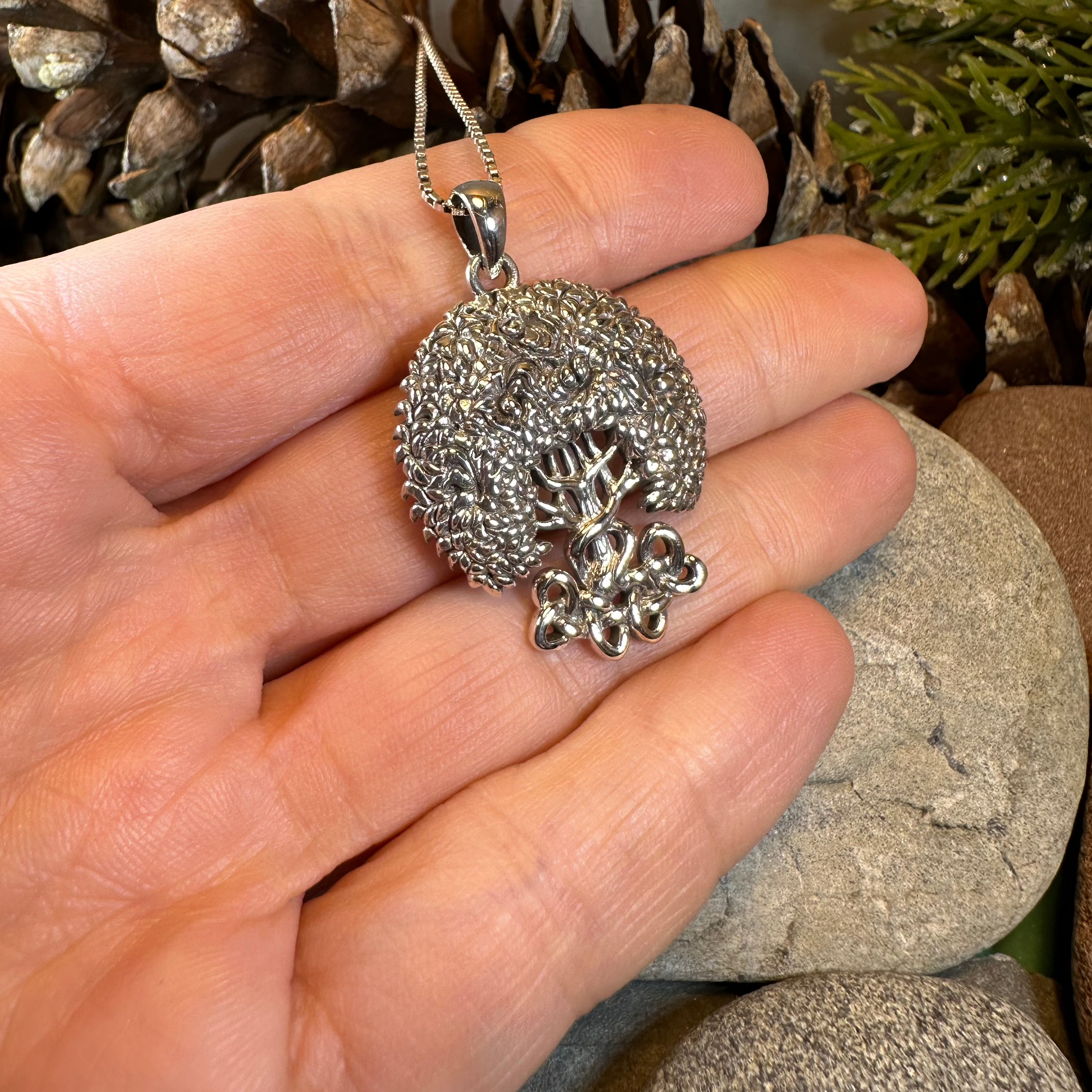 Bountiful Celtic Tree of Life Necklace in Sterling Silver