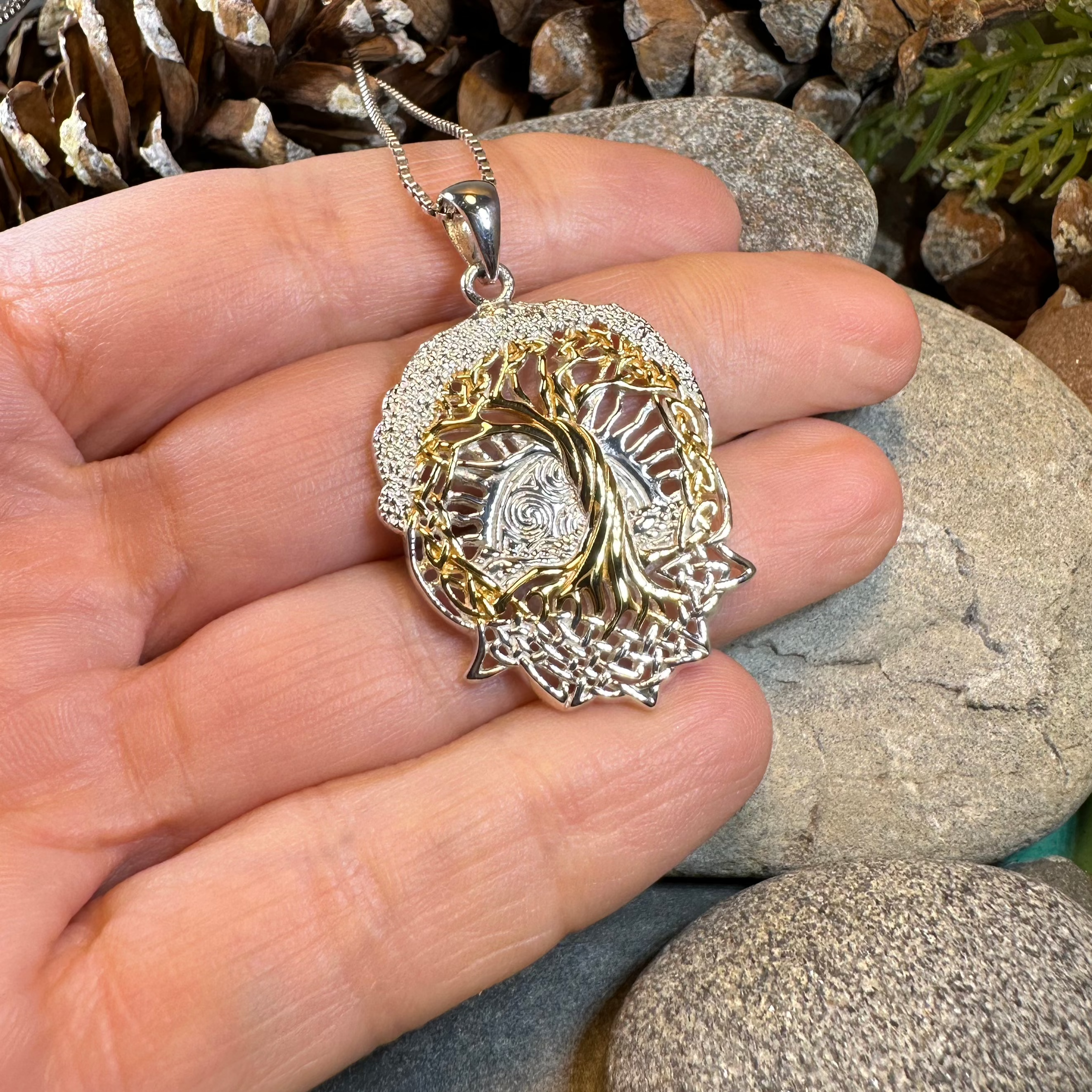 Celtic Dawn Tree of Life Necklace in Sterling Silver