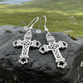Celtic Cross Earrings in Sterling Silver