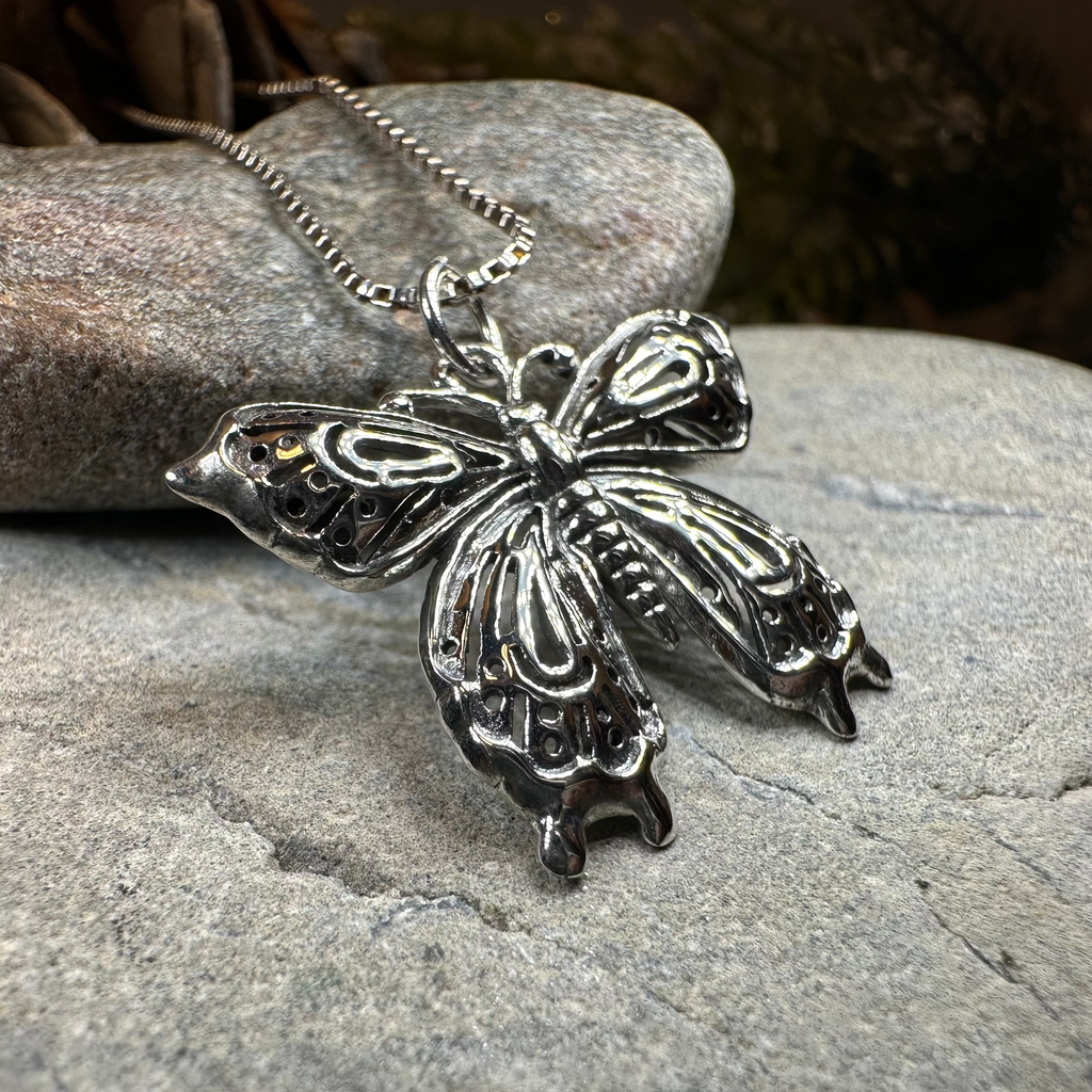 Celtic Butterfly Silver Necklace