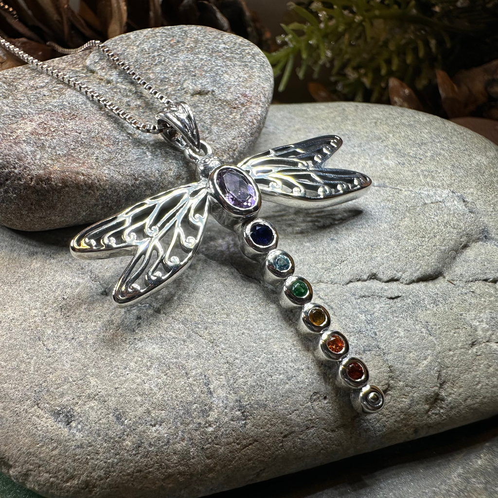 Chakra Dragonfly Necklace