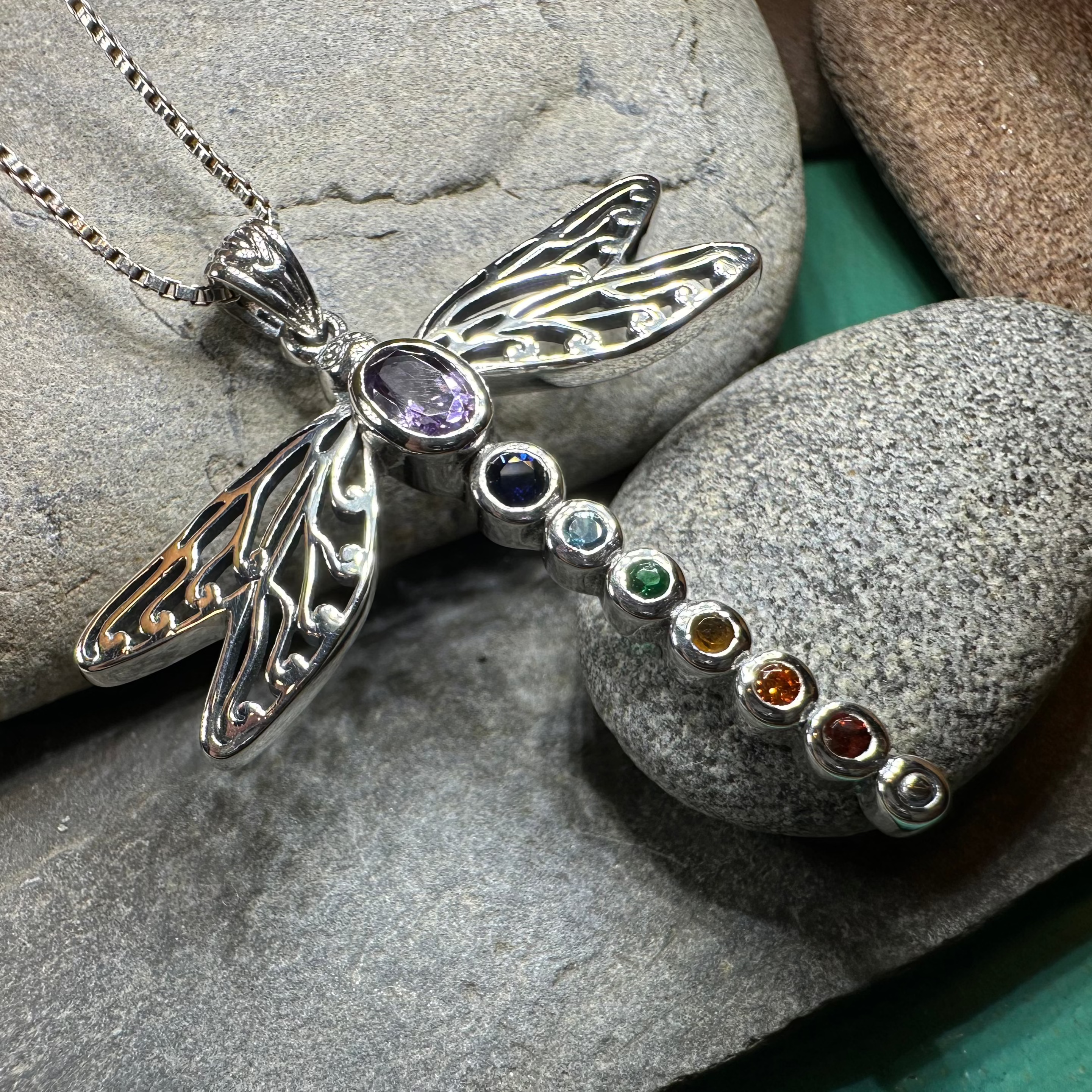 Chakra Dragonfly Necklace