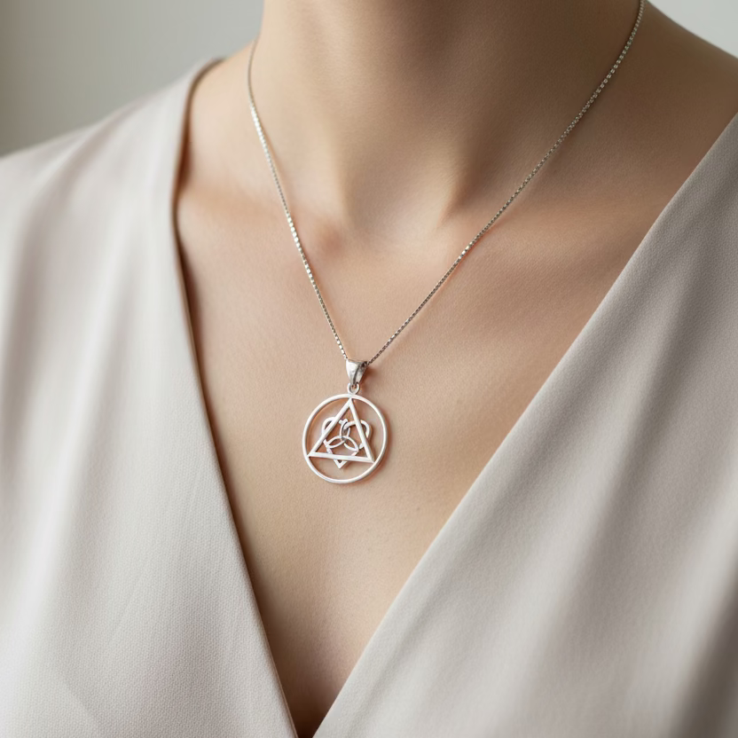 Celtic Trinity Knot AA Sobriety Necklace in Sterling Silver