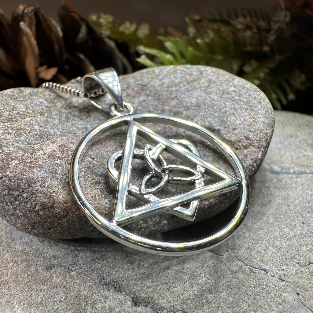 Celtic Trinity Knot AA Sobriety Necklace in Sterling Silver