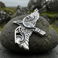 Oryx Celtic Raven Necklace in Sterling Silver