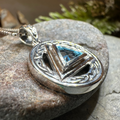 Gemstone Celtic AA Sobriety Necklace in Sterling Silver