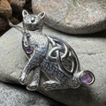 Salem Celtic Cat Necklace in Sterling Silver