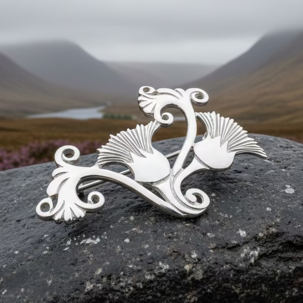 Shetland Isles Thistle Brooch - Handmade in Scotland