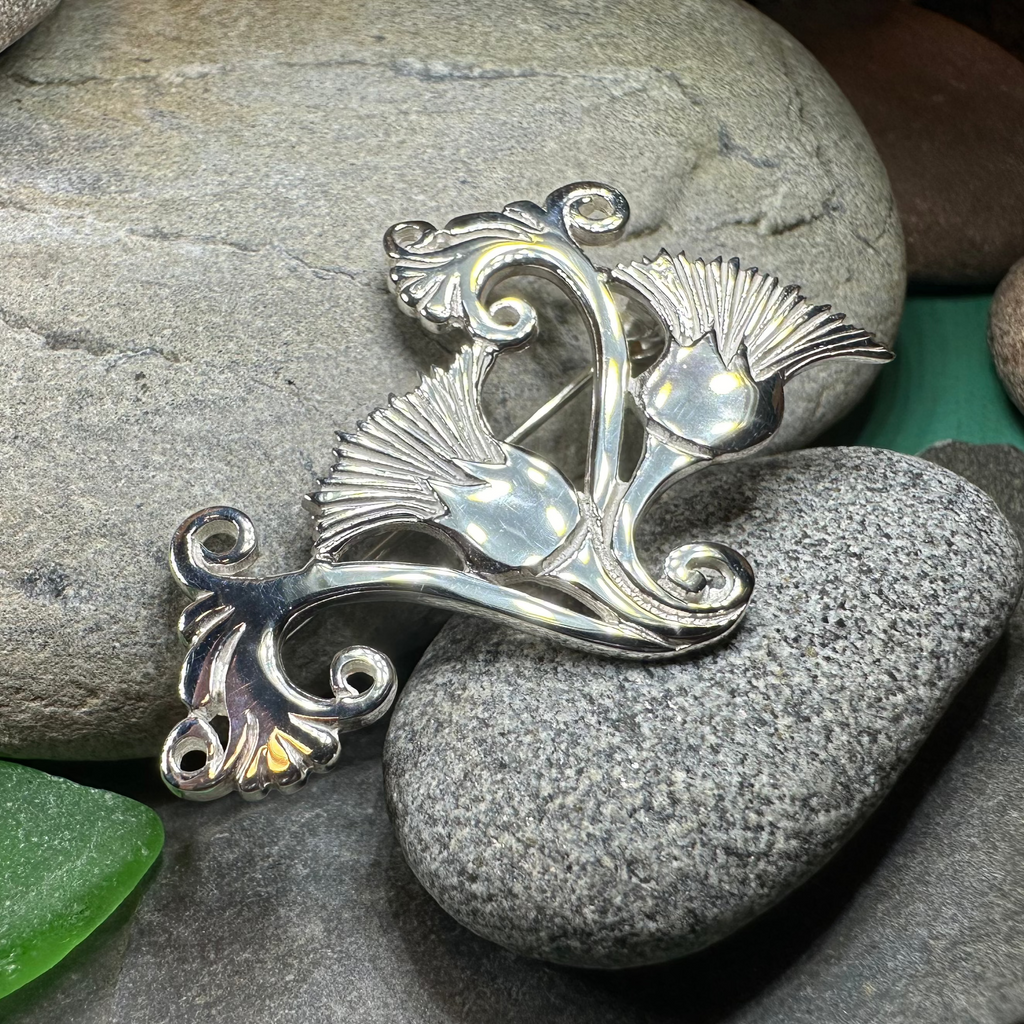 Shetland Isles Thistle Brooch - Handmade in Scotland