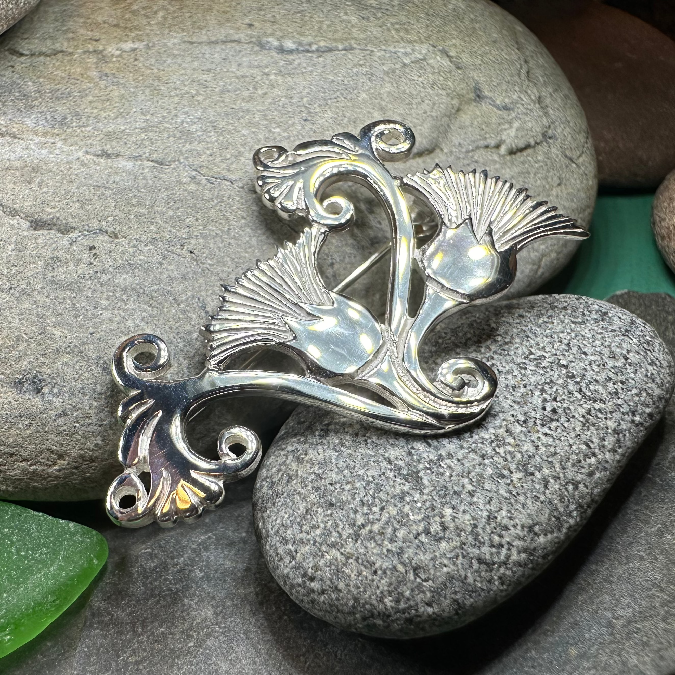Shetland Isles Thistle Brooch - Handmade in Scotland