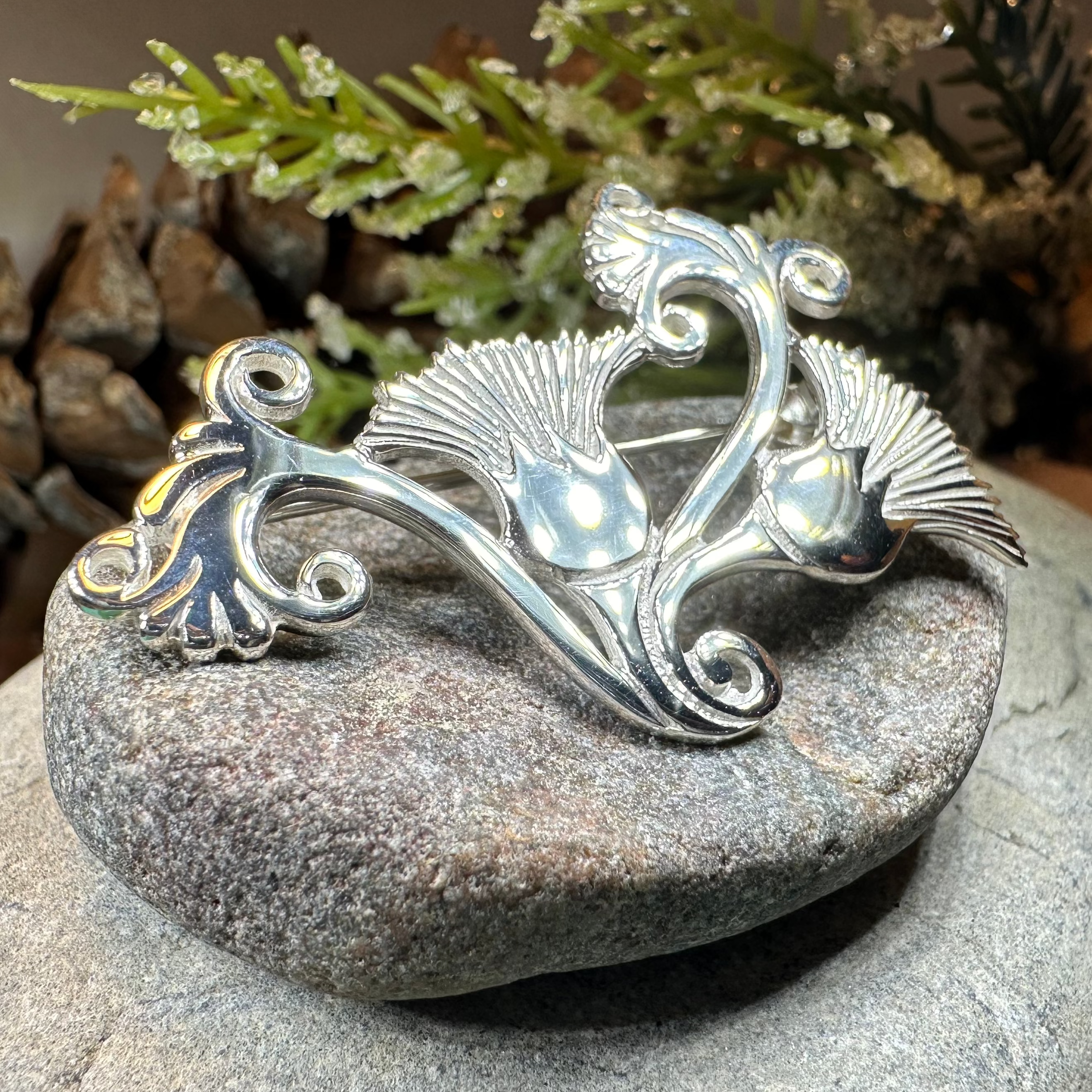 Shetland Isles Thistle Brooch - Handmade in Scotland