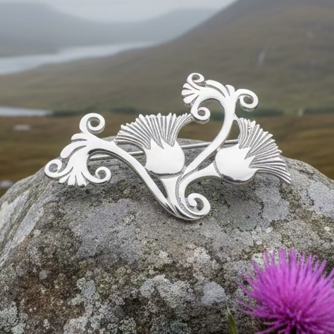 Shetland Isles Thistle Brooch - Handmade in Scotland