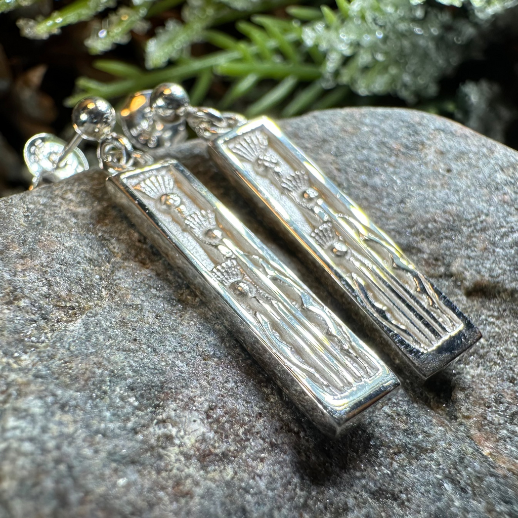 Ella Triple Scottish Thistle Earrings - Handmade in Scotland