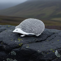 Artisan Sterling Silver Hedgehog Brooch - Handmade in Scotland