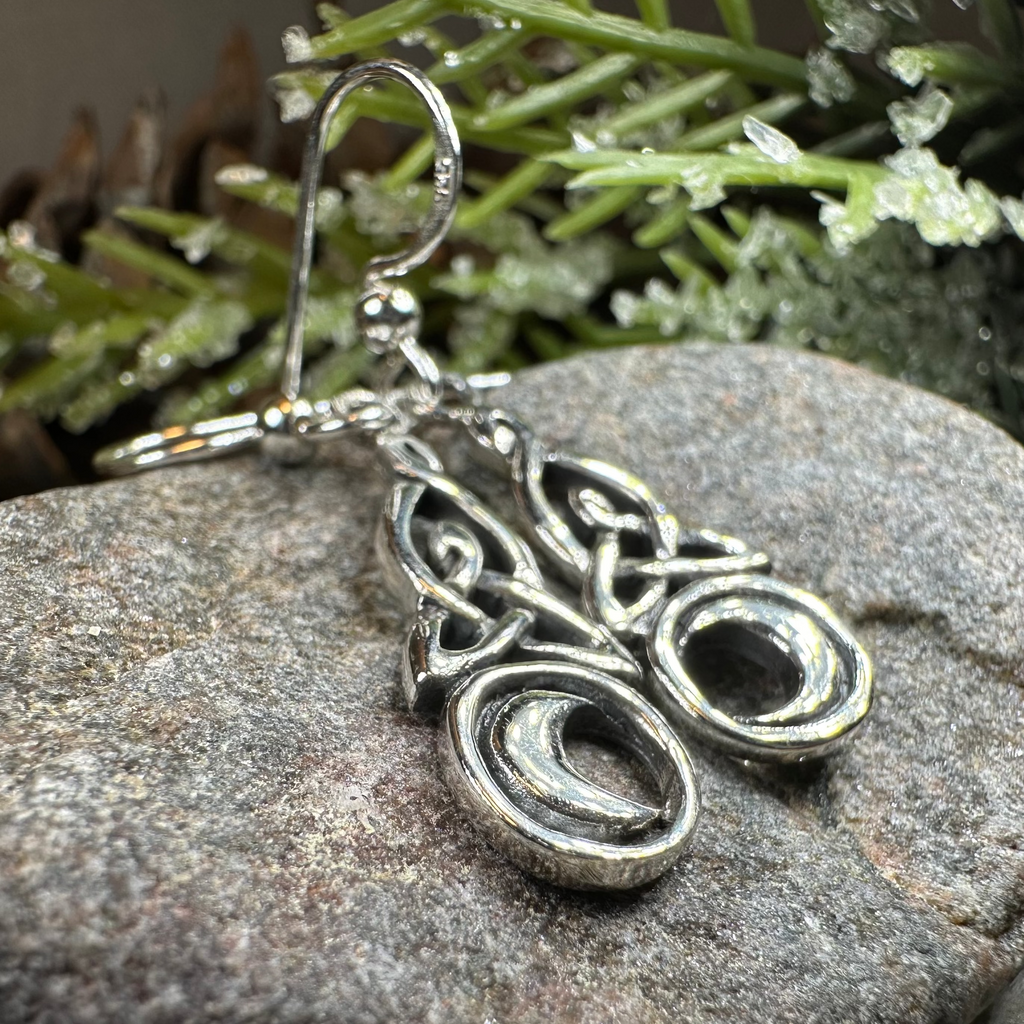 Celtic Knot Moon Earrings