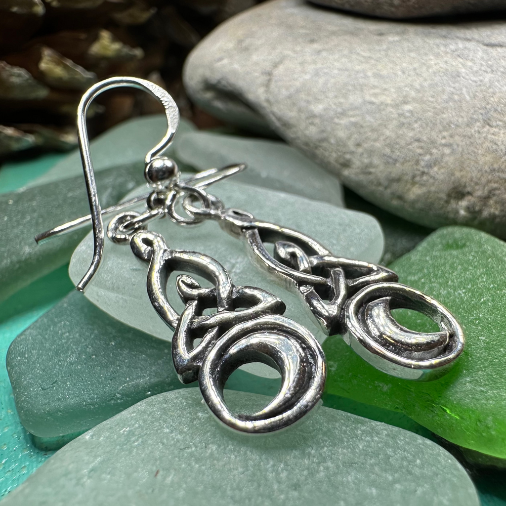 Celtic Knot Moon Earrings