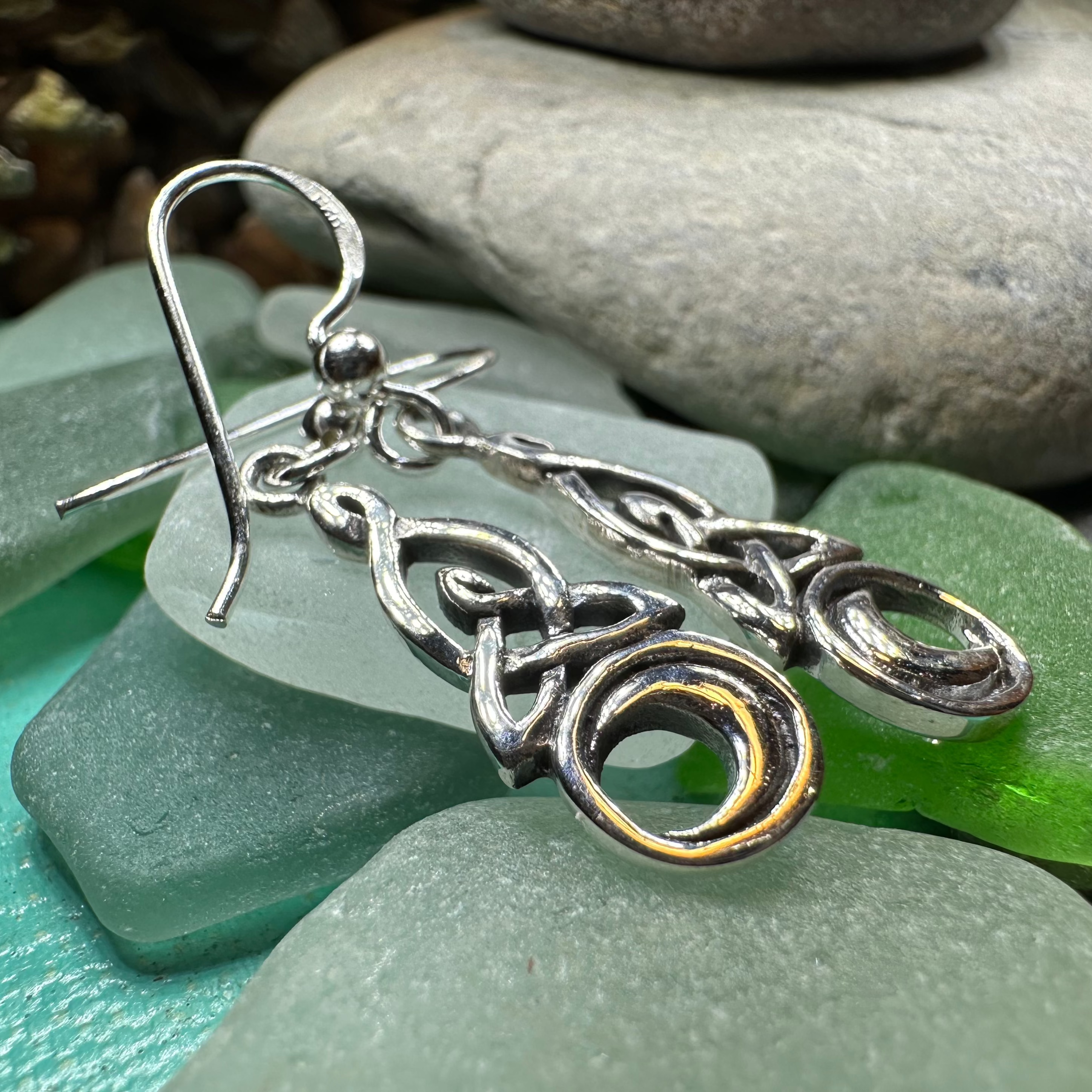 Celtic Knot Moon Earrings