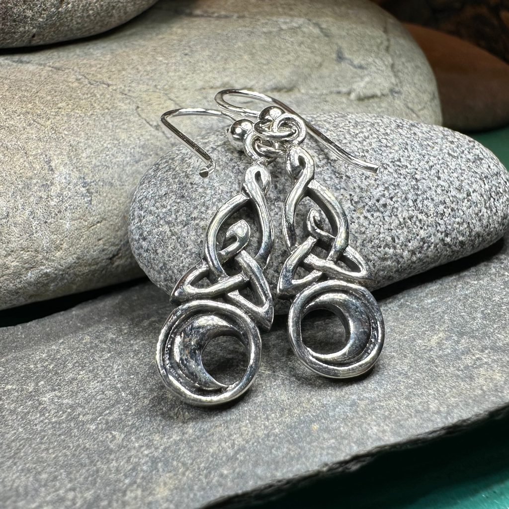 Celtic Knot Moon Earrings