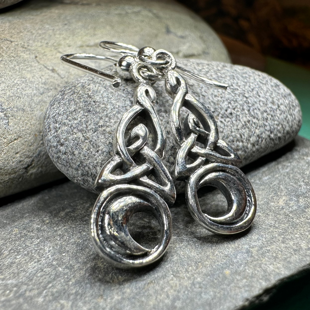 Celtic Knot Moon Earrings