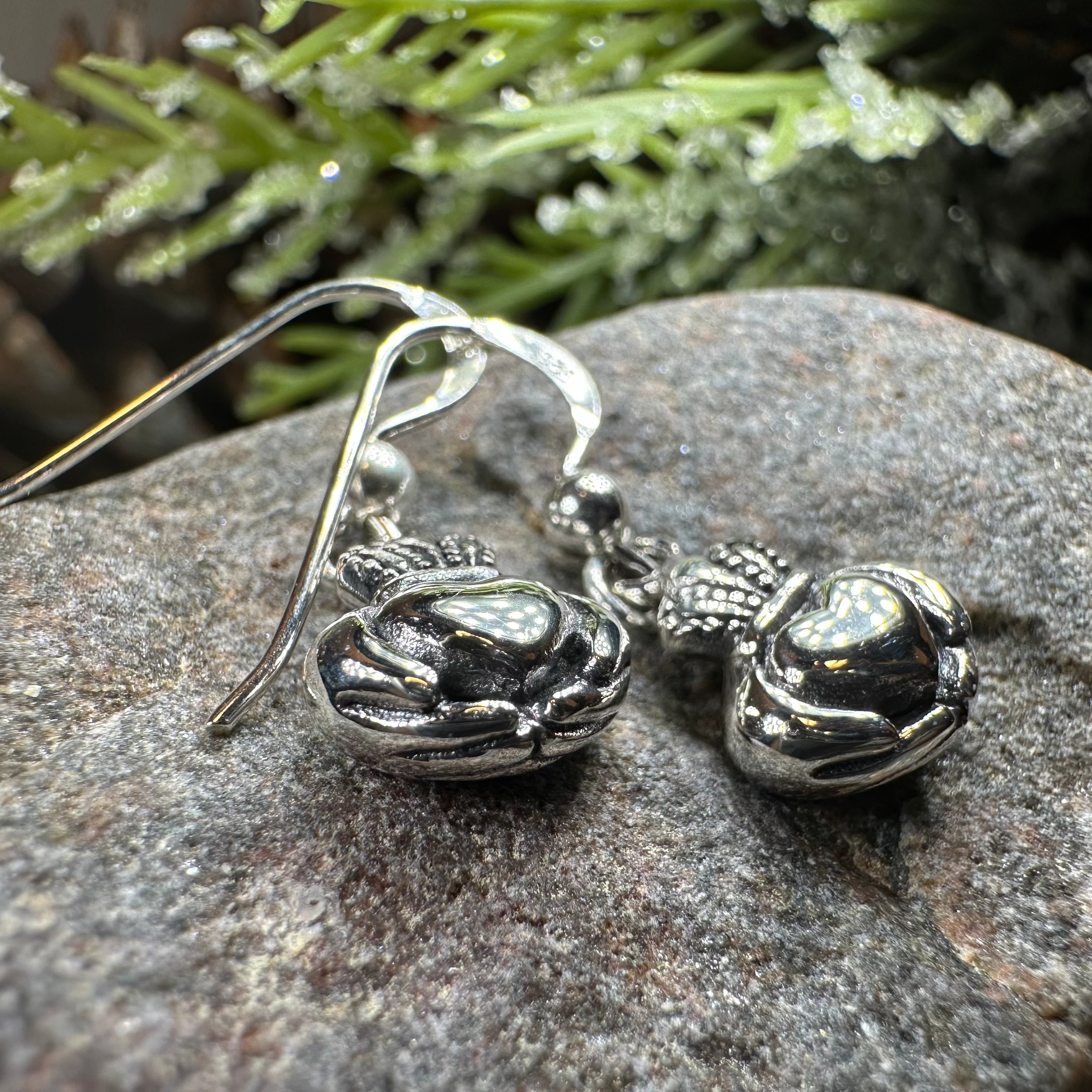 Idalia Irish Claddagh Earrings in Sterling Silver