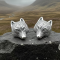 Forest Song Wolf Post Earrings in Sterling Silver