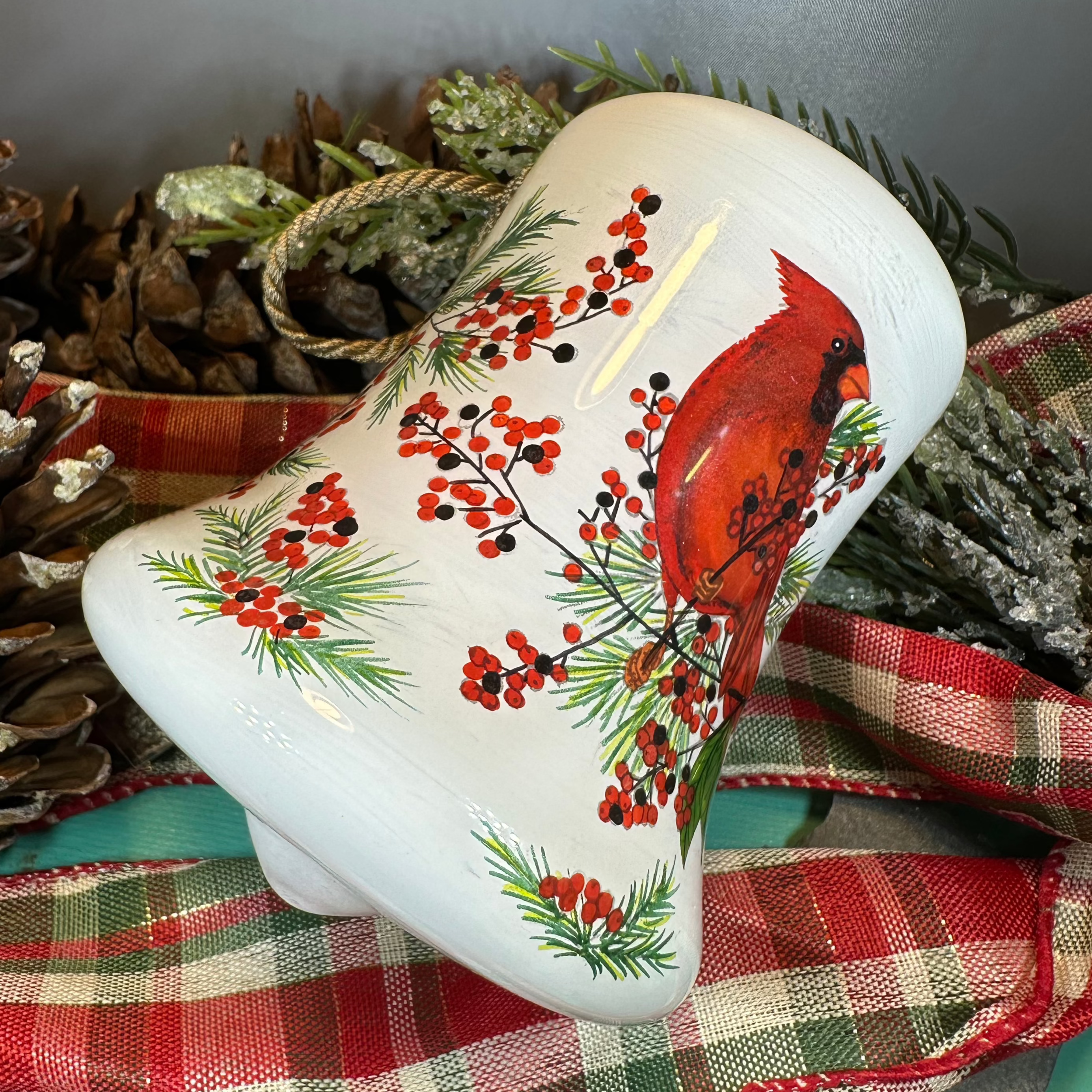 Winter Berries Cardinal Ornament