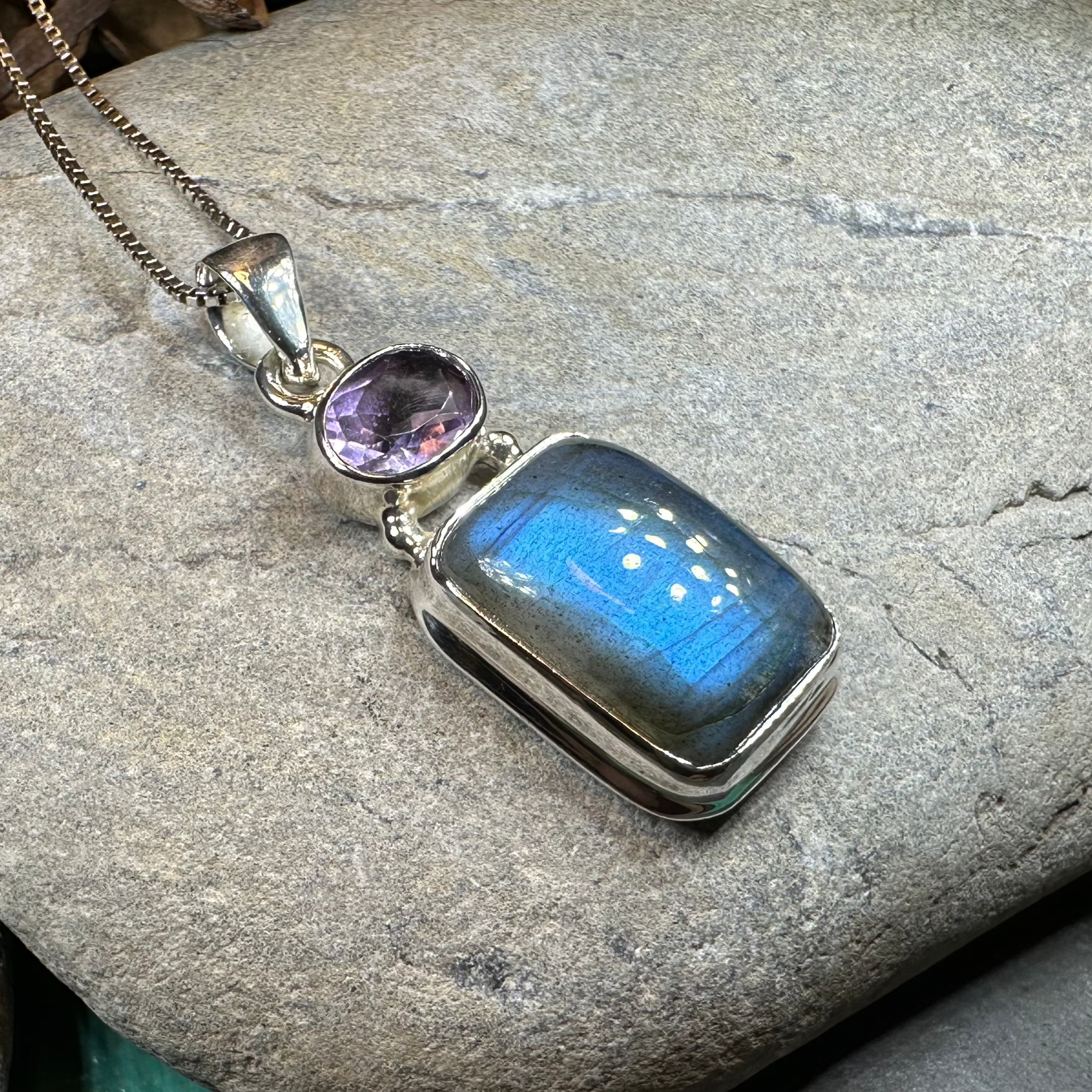 Briony Labradorite Necklace in Sterling Silver