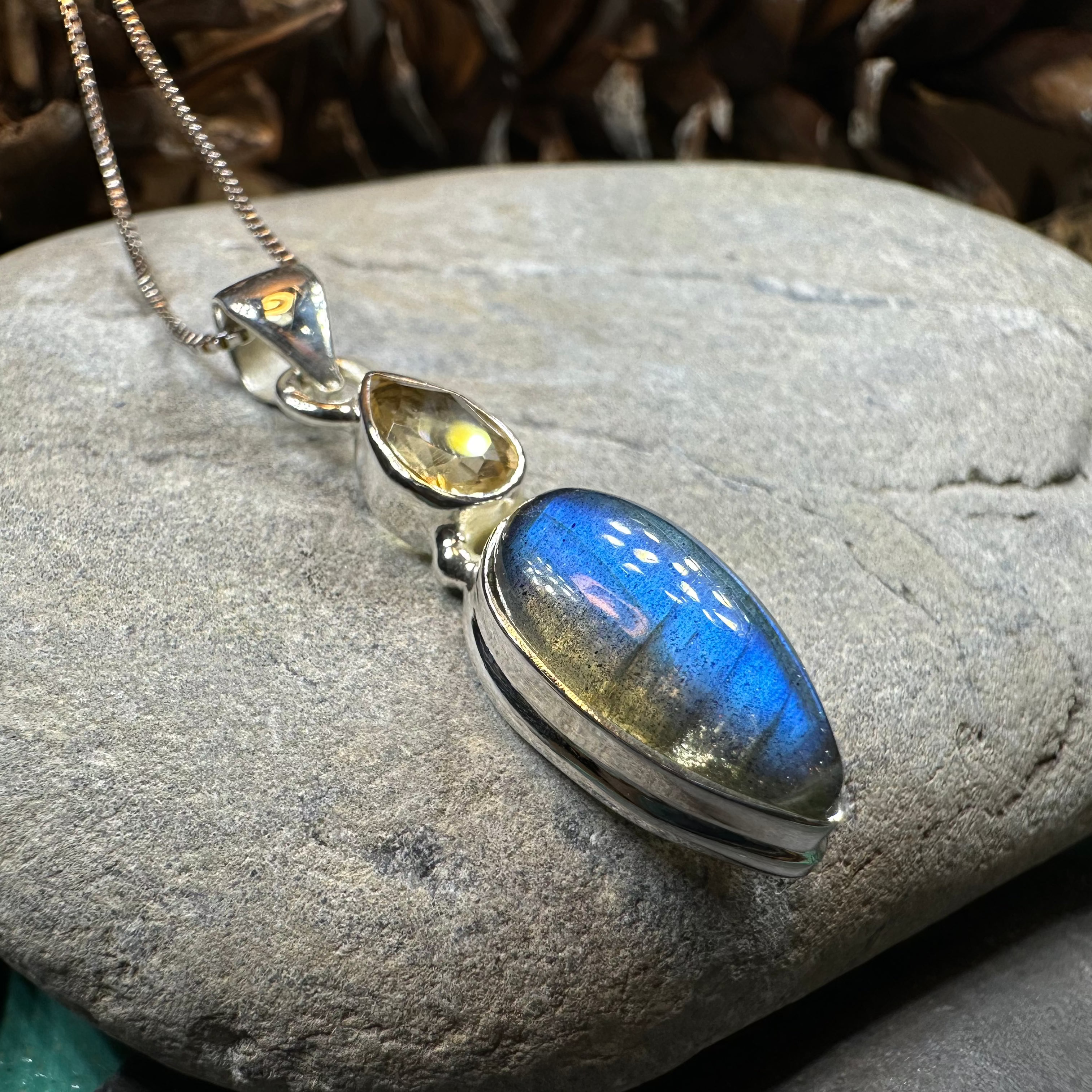 Briony Labradorite Necklace in Sterling Silver