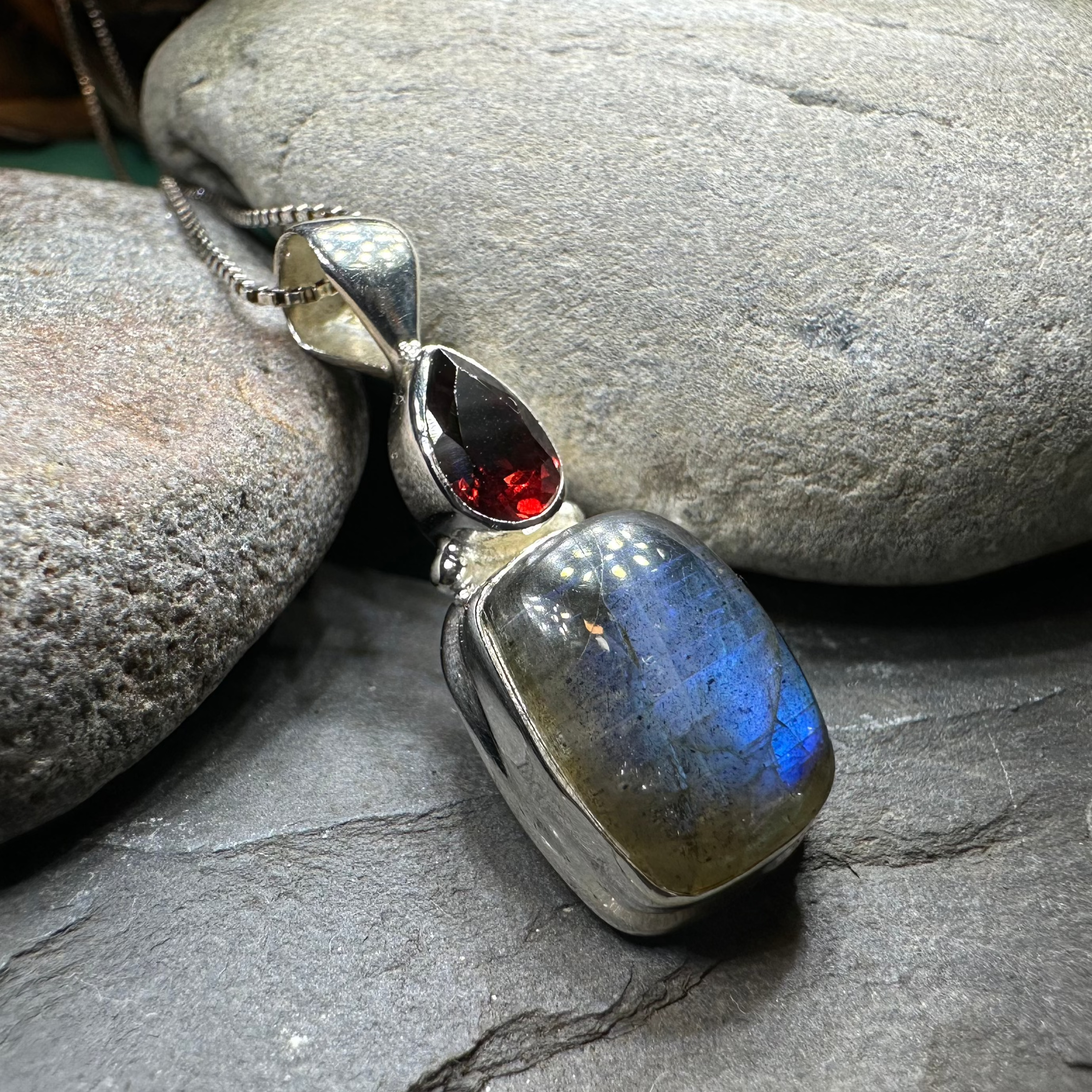 Briony Labradorite Necklace in Sterling Silver