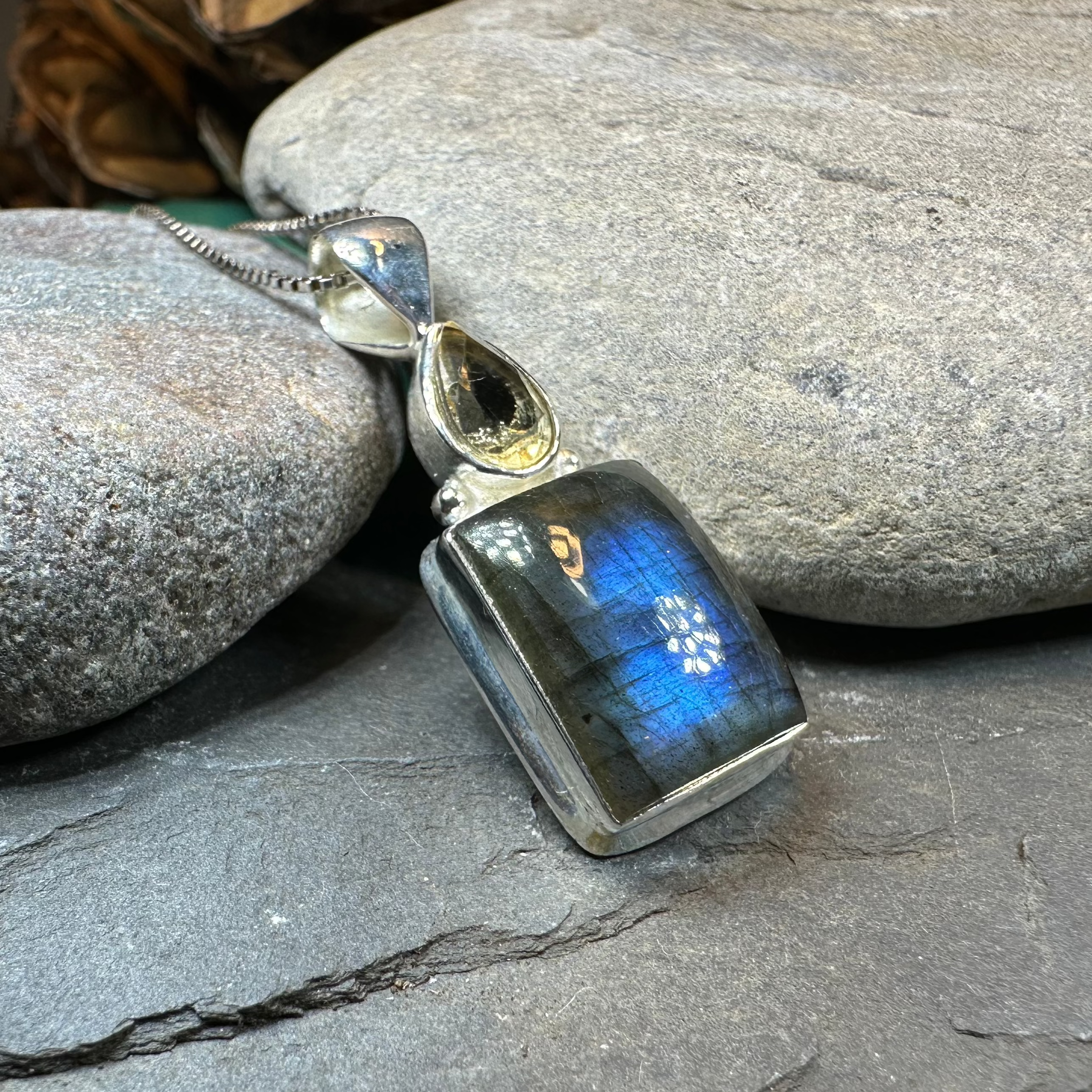 Briony Labradorite Necklace in Sterling Silver