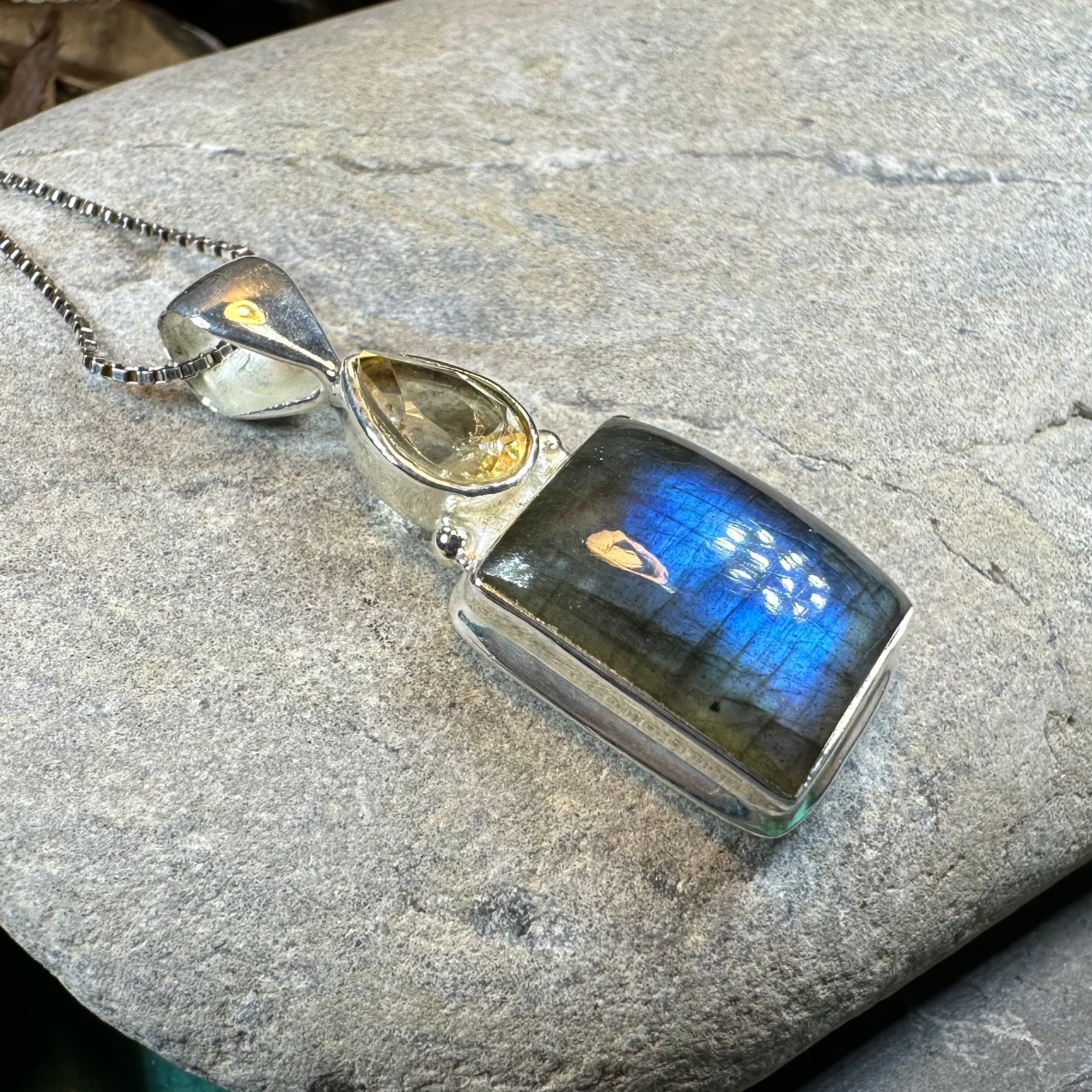Briony Labradorite Necklace in Sterling Silver