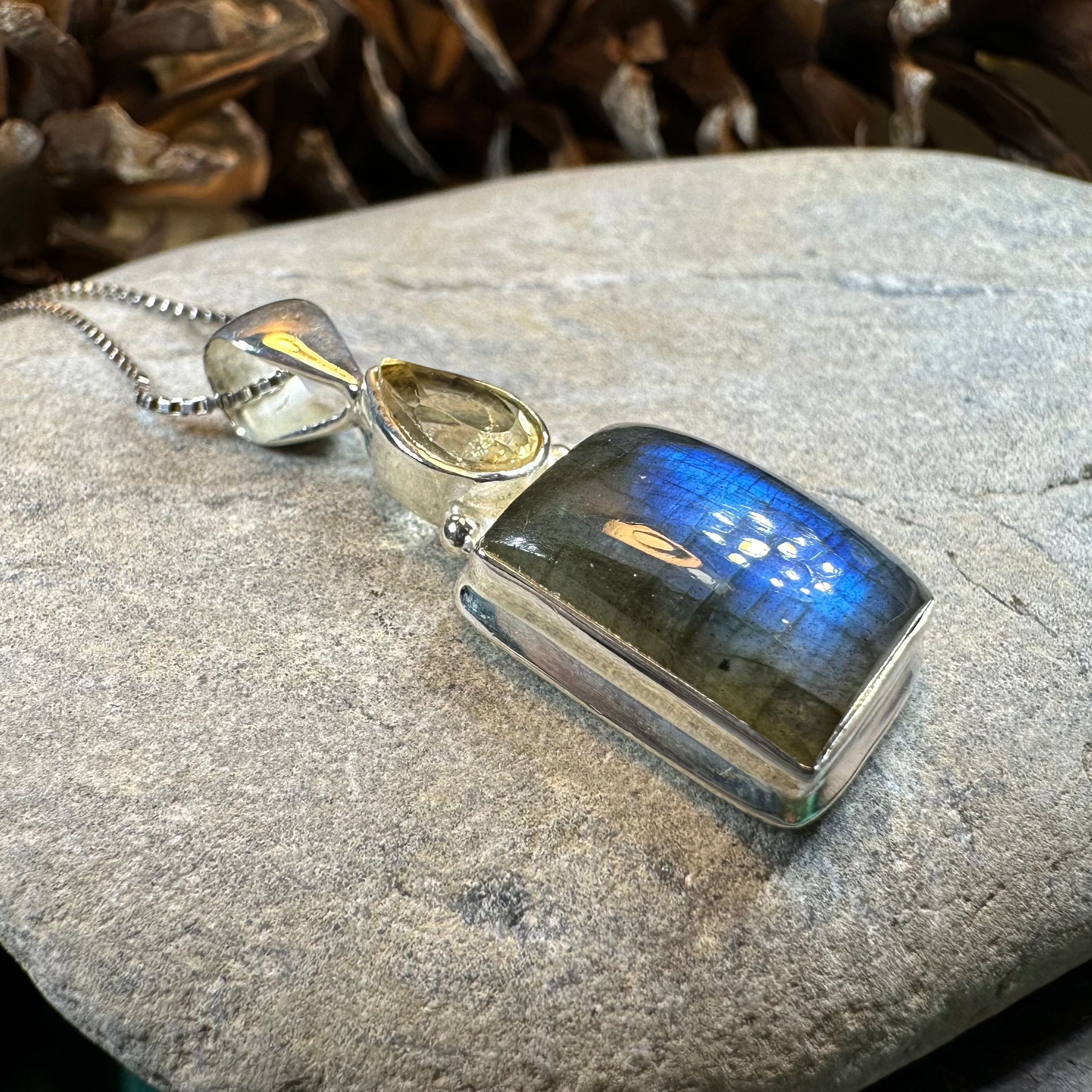 Briony Labradorite Necklace in Sterling Silver