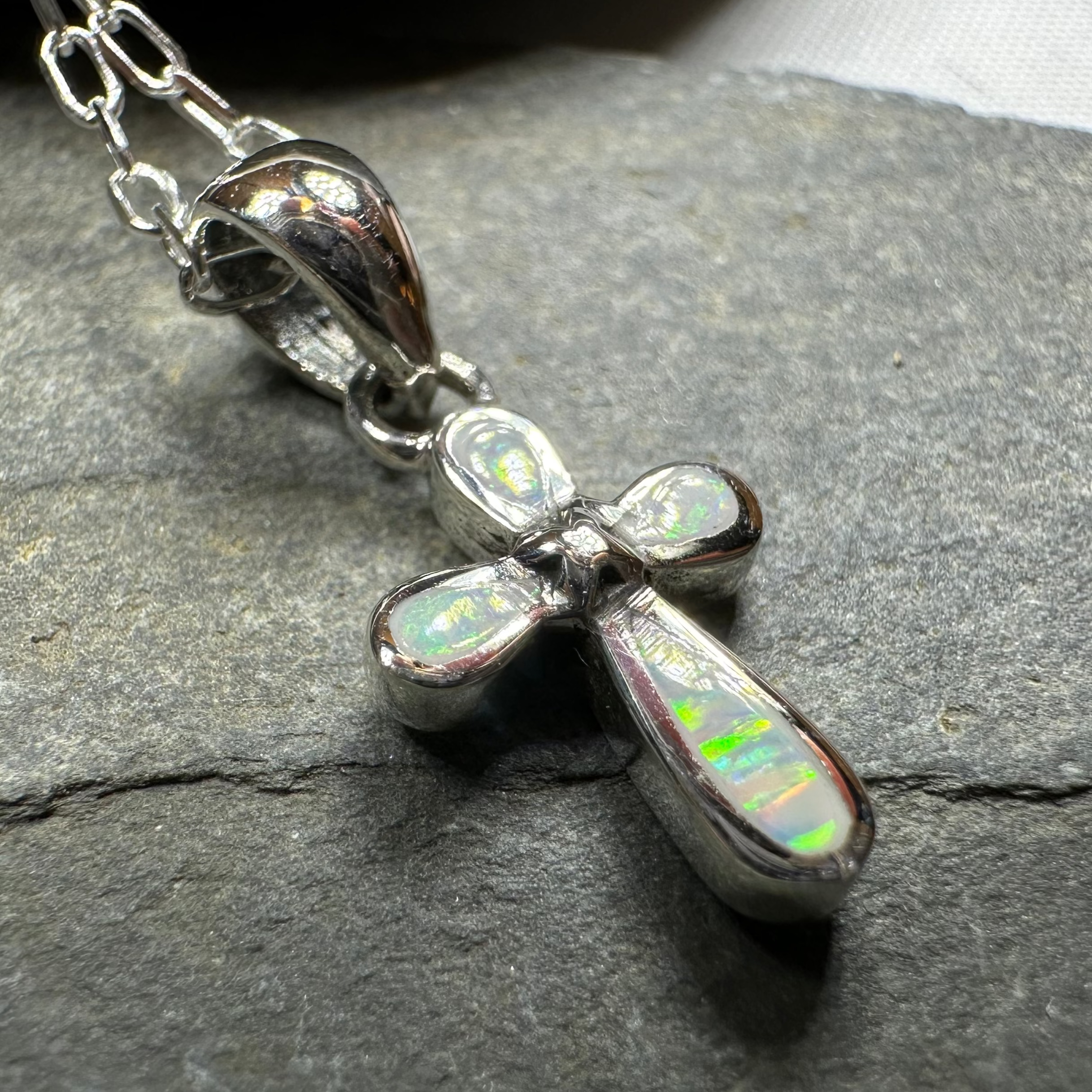 Petite Opal Celtic Cross Necklace
