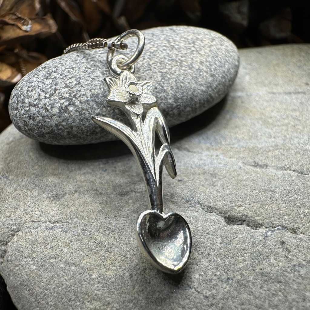 Welsh Daffodil Love Spoon Necklace