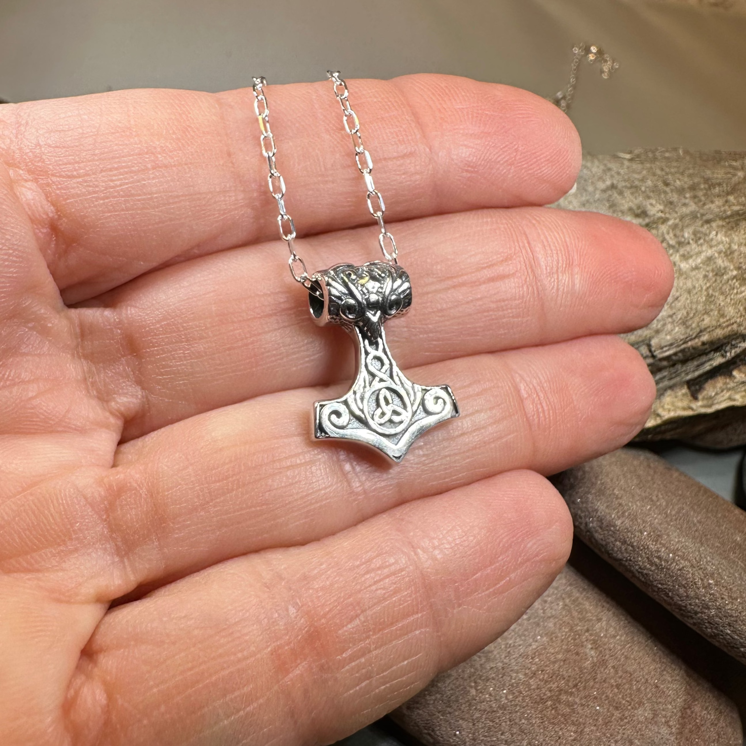 Petite Thor's Hammer Celtic Necklace