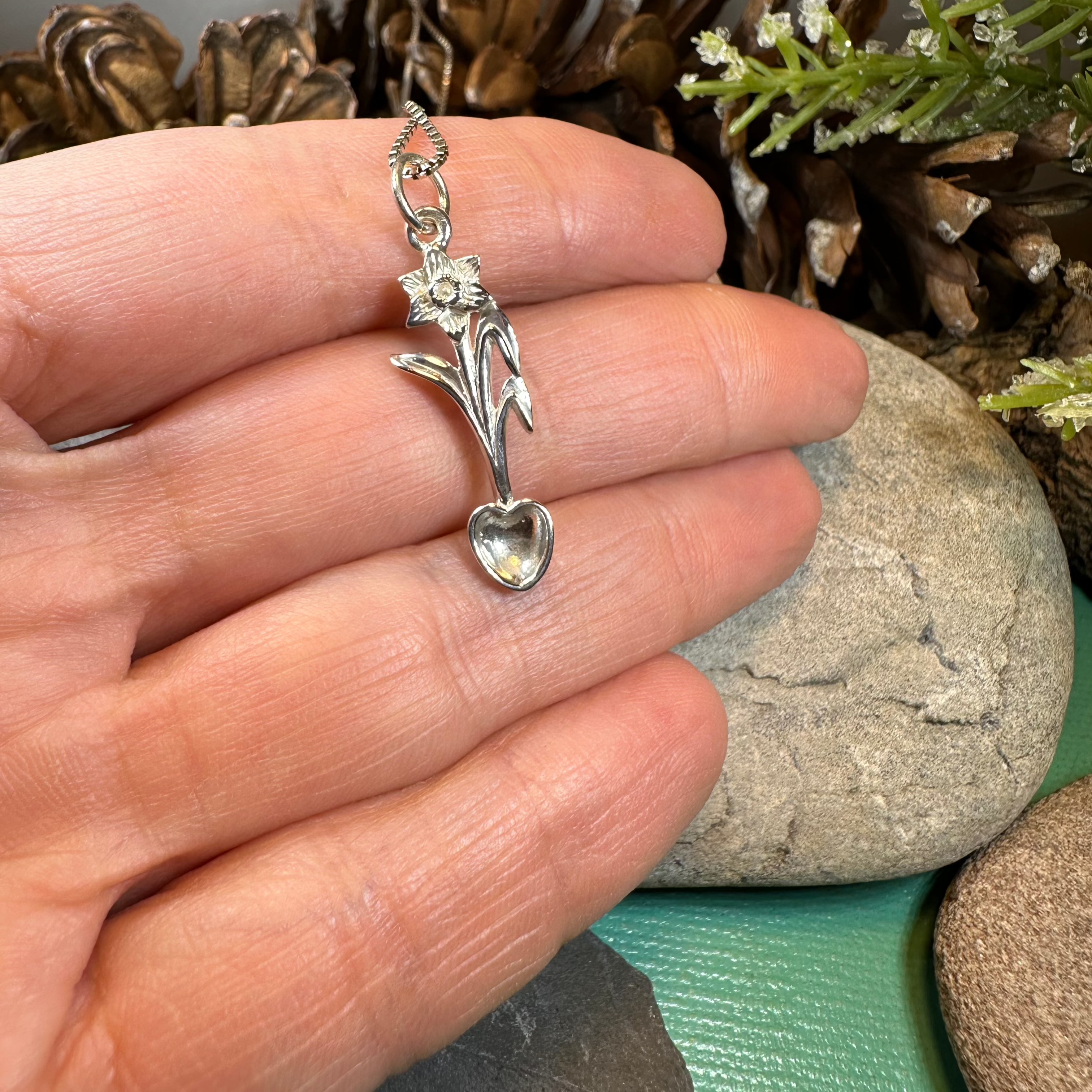 Welsh Daffodil Love Spoon Necklace
