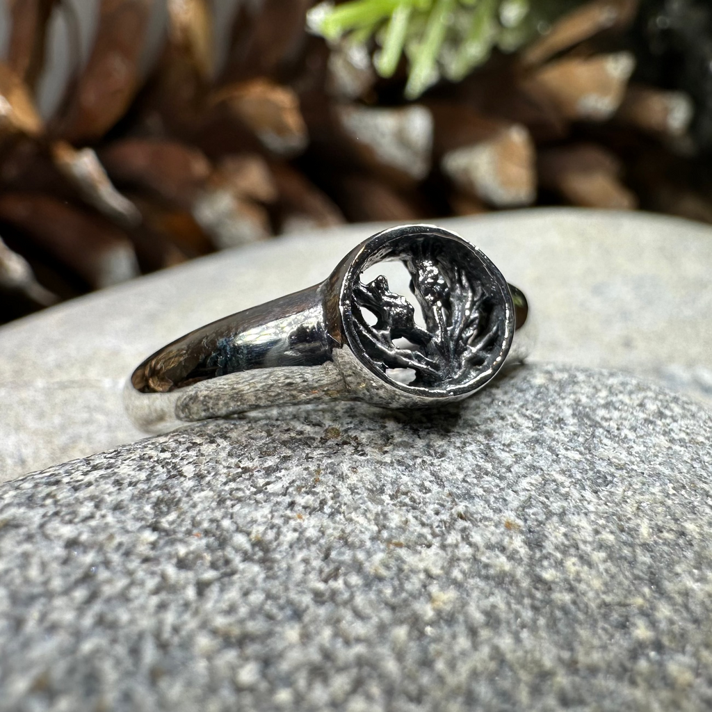 Nahla Petite Scottish Thistle Ring in Sterling Silver
