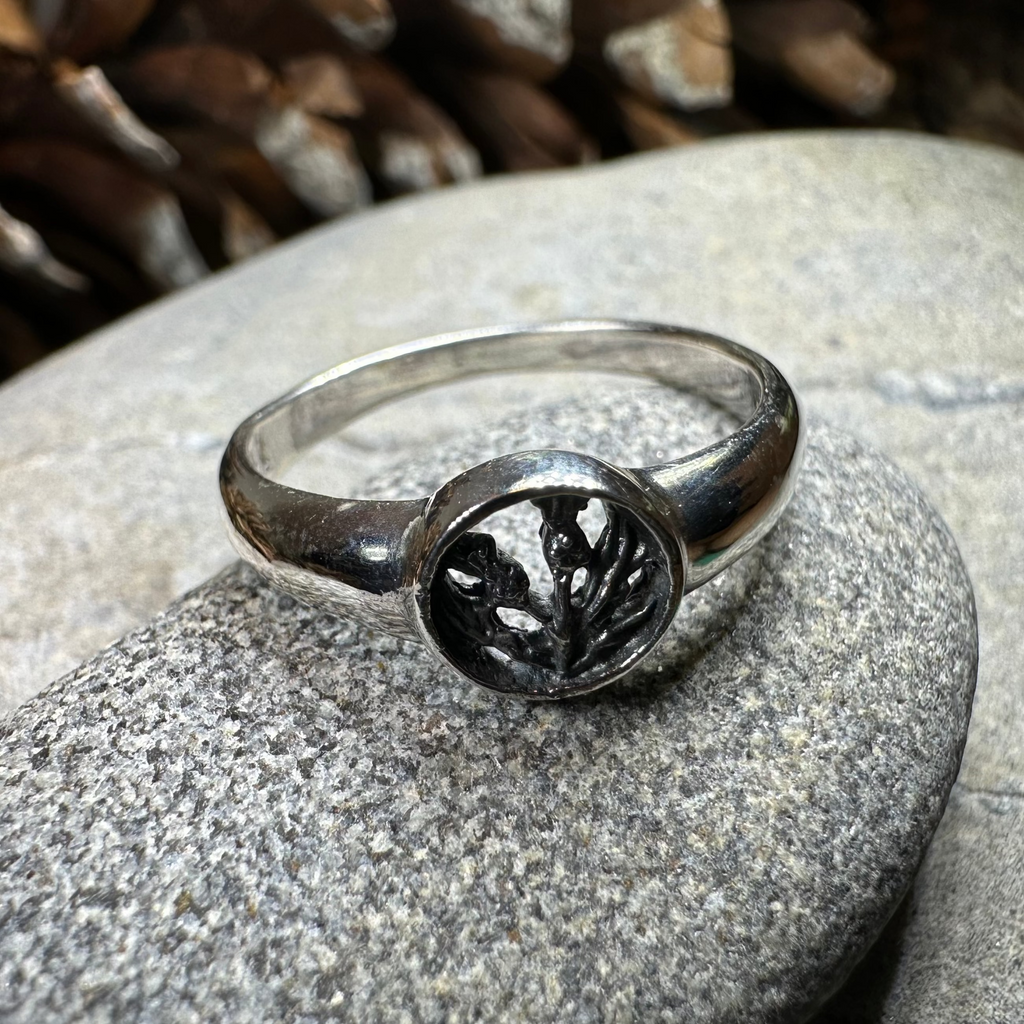 Nahla Petite Scottish Thistle Ring in Sterling Silver
