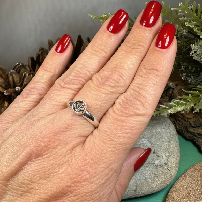 Nahla Petite Scottish Thistle Ring in Sterling Silver