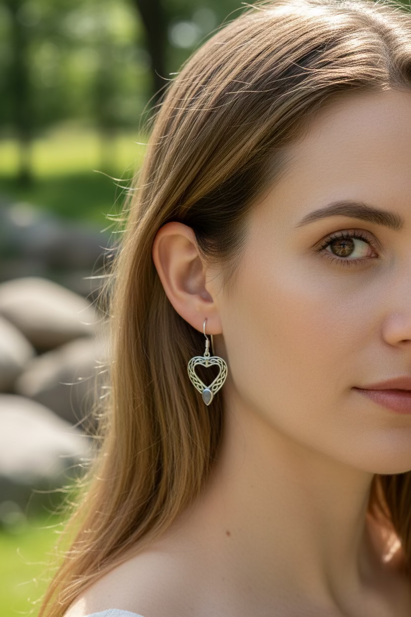 Scottish Celtic Heart Earrings